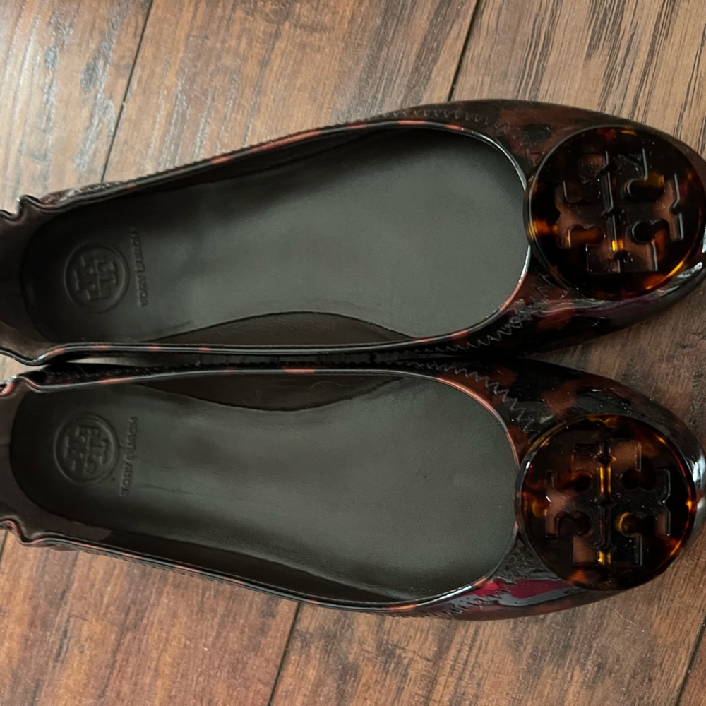 Tory Burch Miller flats in tortoise print